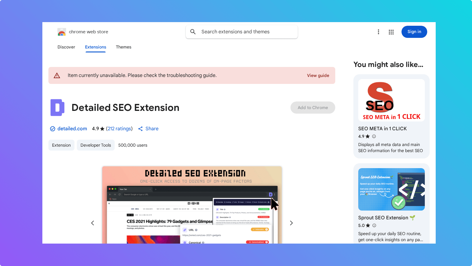 SEO Detailed Extension