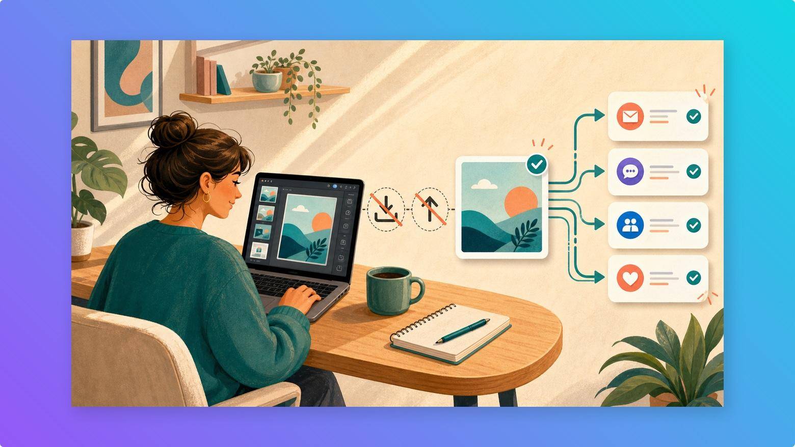 Canva direct publishing illustration
