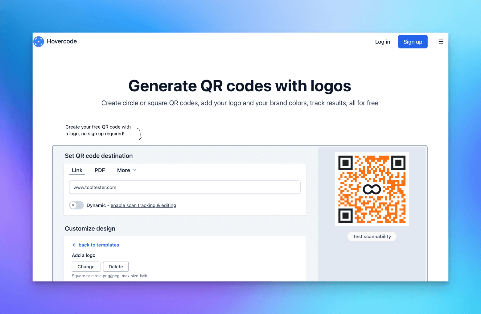 Create QR Codes with your logo