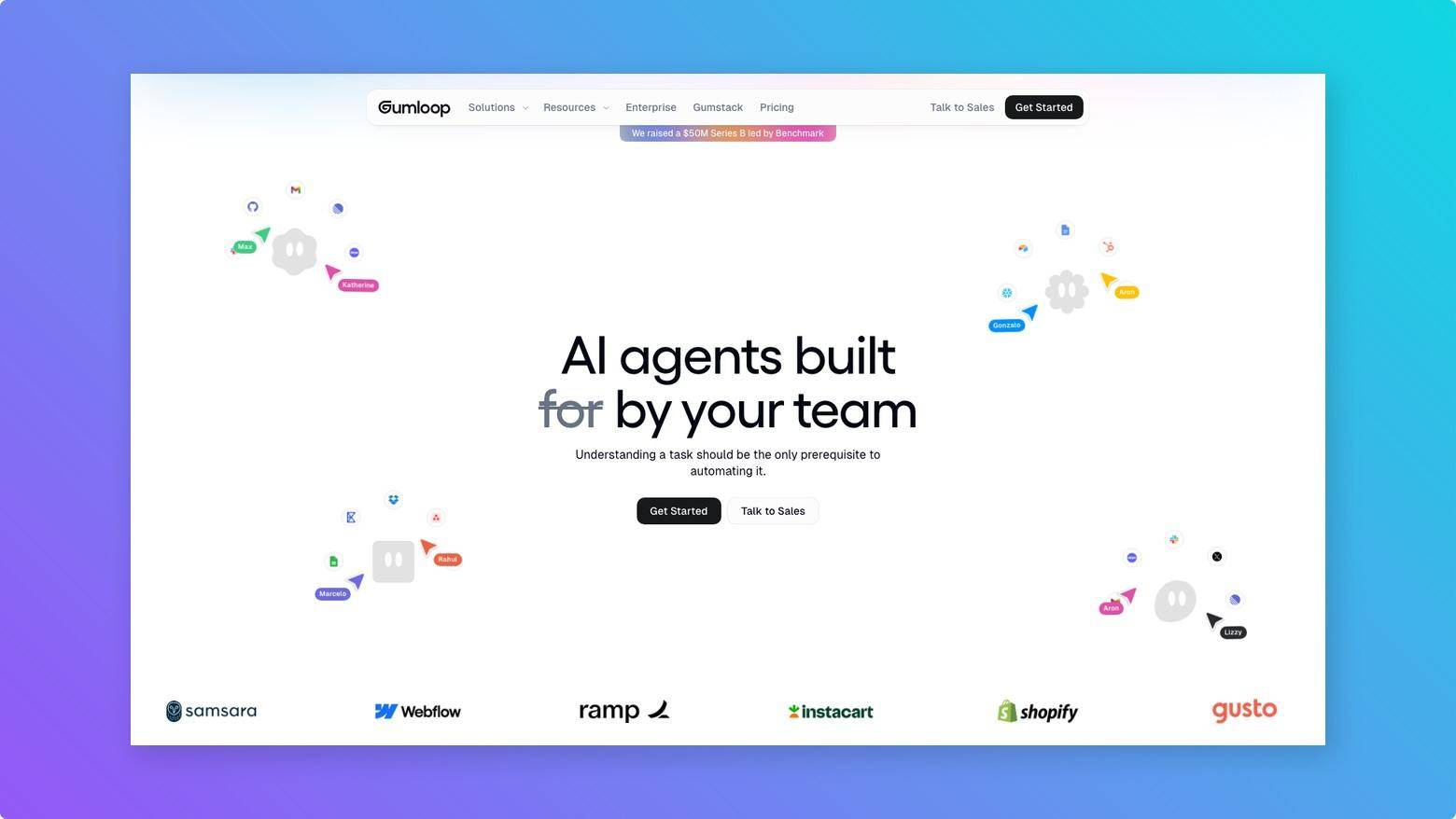 Gumloop homepage