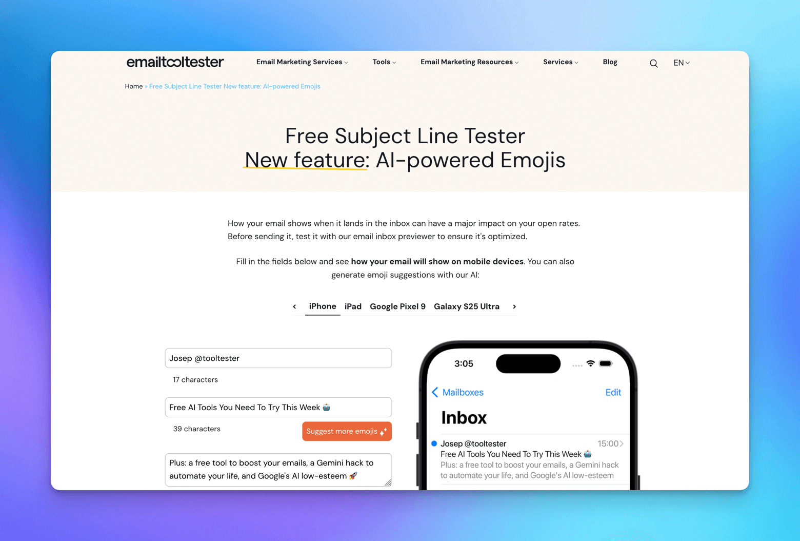 EmailTooltester subject line previewer  Tooltester Newsletter