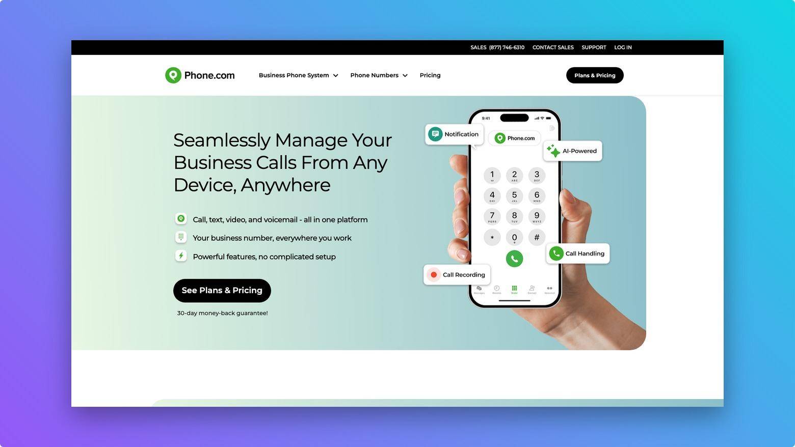 Phone.com homepage