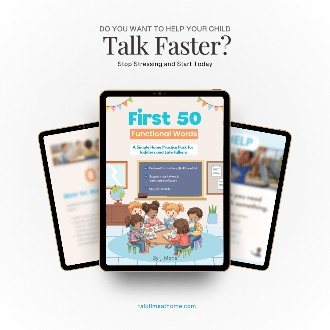 First 50 Functional Words Practice Pack for Toddlers and Late Talkers