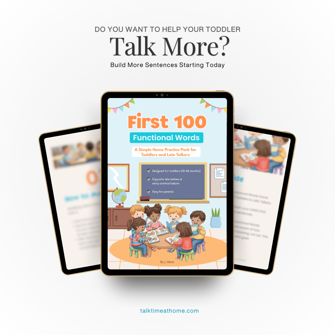 First 100 Functional Words Practice Pack for Toddlers and Late Talkers