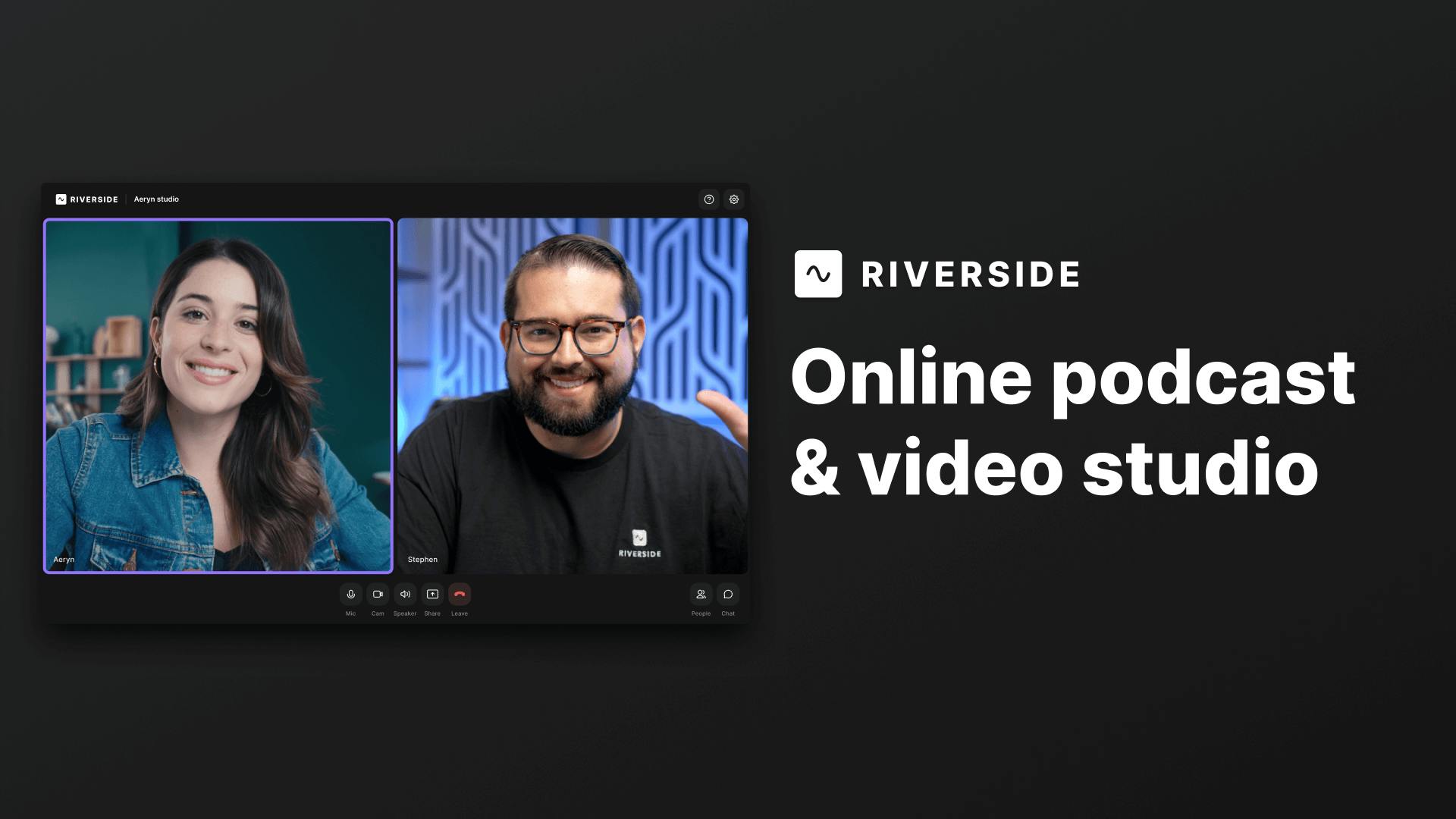 Riverside online podcast and video studio