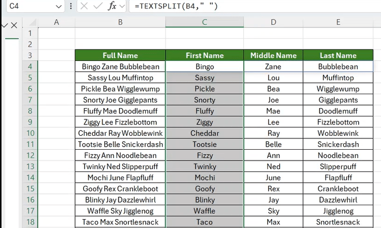 How to split names in Excel fast – Excel With Grant – Blog