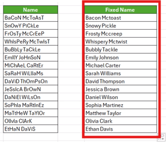 Excel Hack: Fix Name Capitalization! – Excel With Grant – Blog