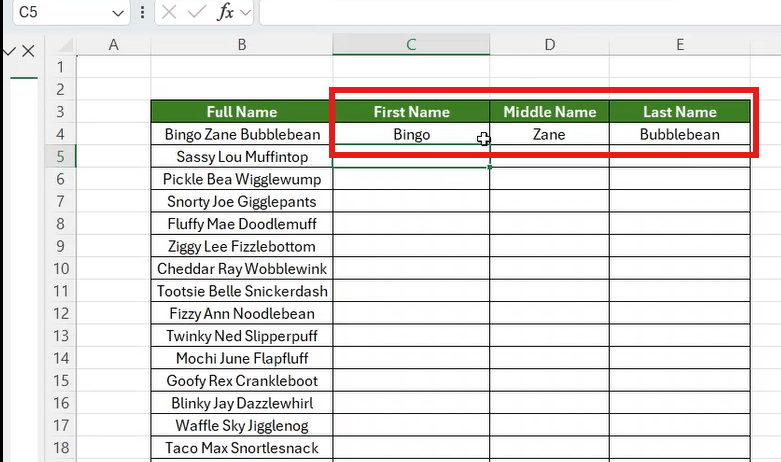 How to split names in Excel fast – Excel With Grant – Blog