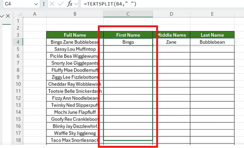 How to split names in Excel fast – Excel With Grant – Blog