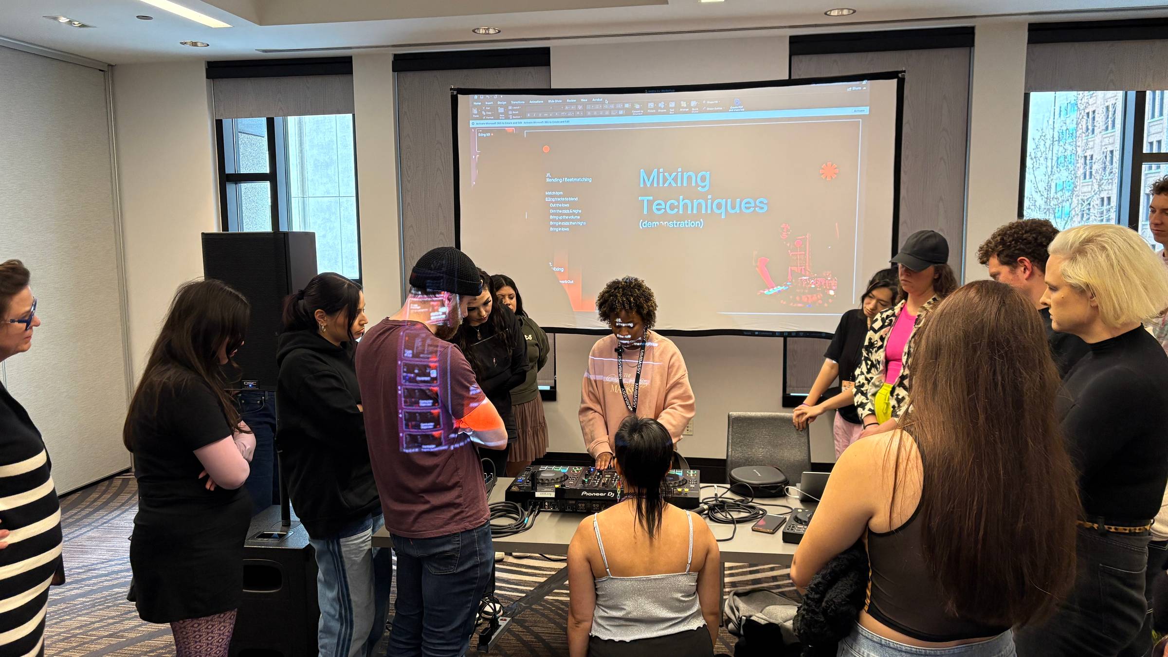 DJ/Producer LKDITH teaching a Mixing 101 workshop at the See Her Be Her Conference (March 2026)