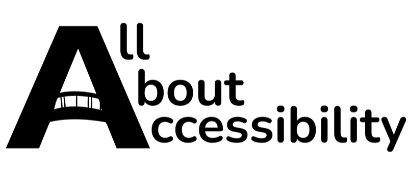All About Accessibility logo. A large A that spells the words All About Accessibility, all in black. Connecting the two lines of the A is a bridge icon that is built into the shape of the letter.⁠