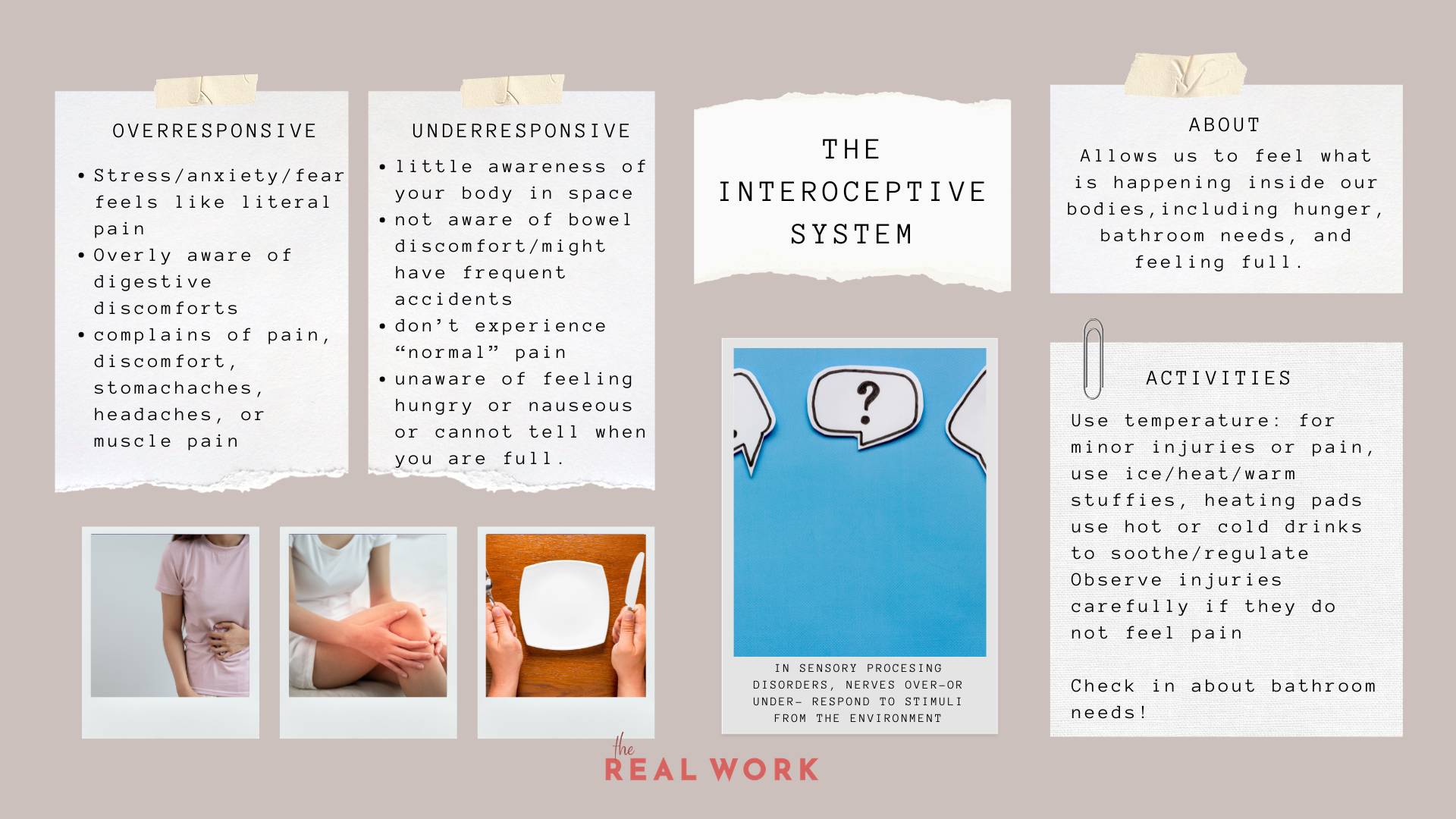 Here are some signs that your child may be experiencing consistent under- or over-activation of a sensory system: 