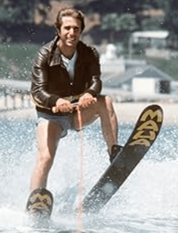 photo of the Fonz on waterskis in the "jump the shark" episode