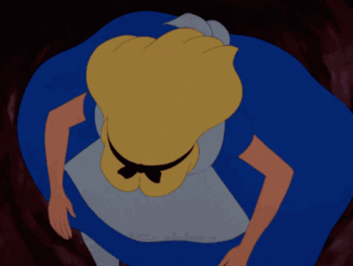 gif of Alice in Wonderland going down the rabbit hole