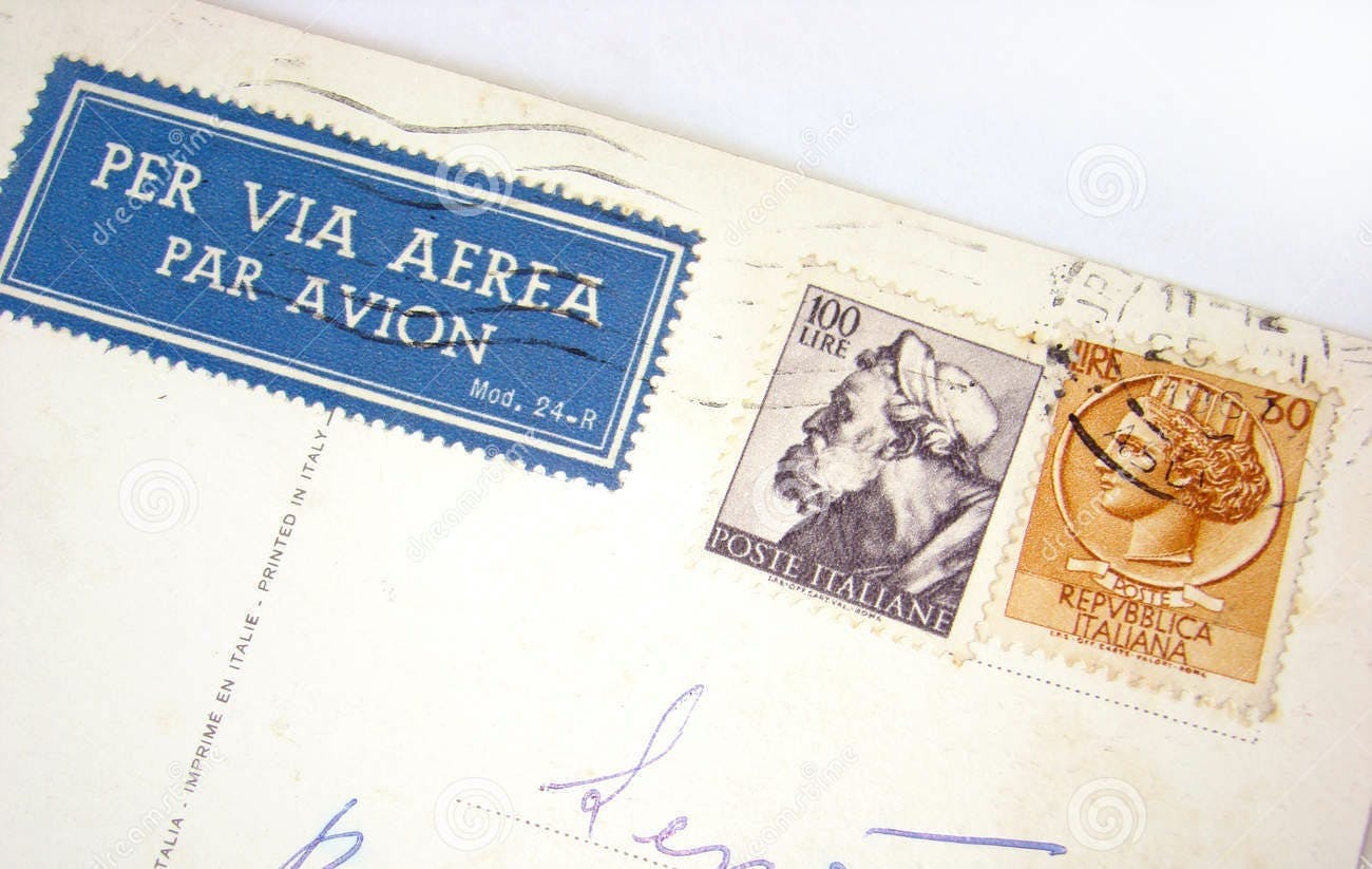 stamps on an angle