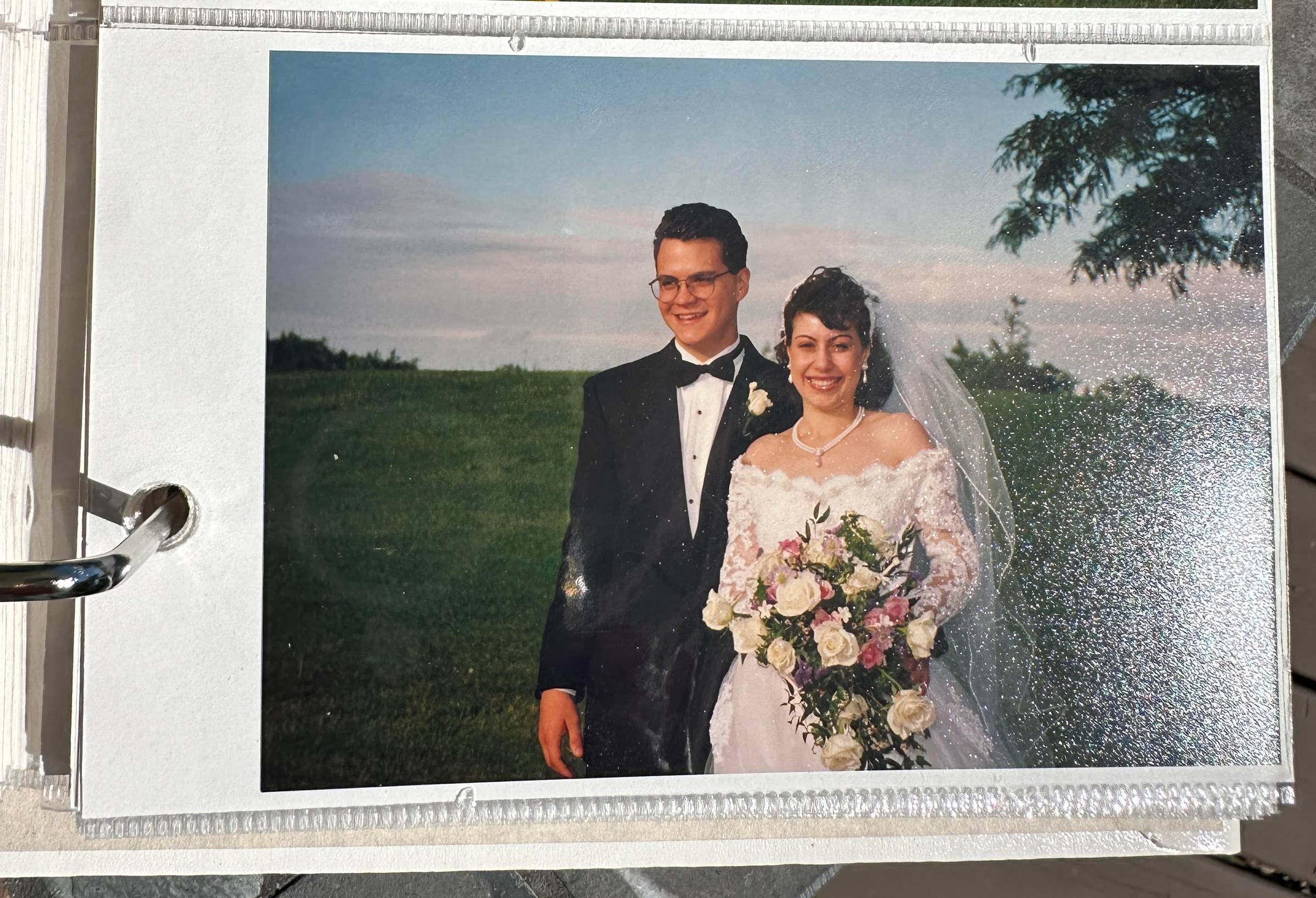 Photo of Brett and Julie on their wedding day in 1994.