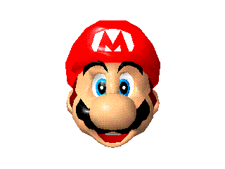 GIF of Mario grinning, from Super Mario 64