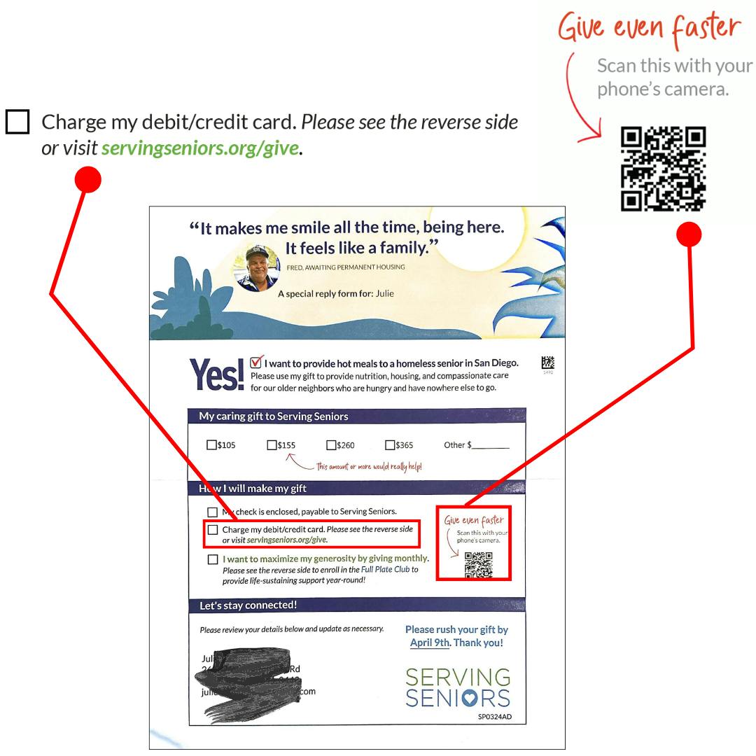image of a QR code on a reply form