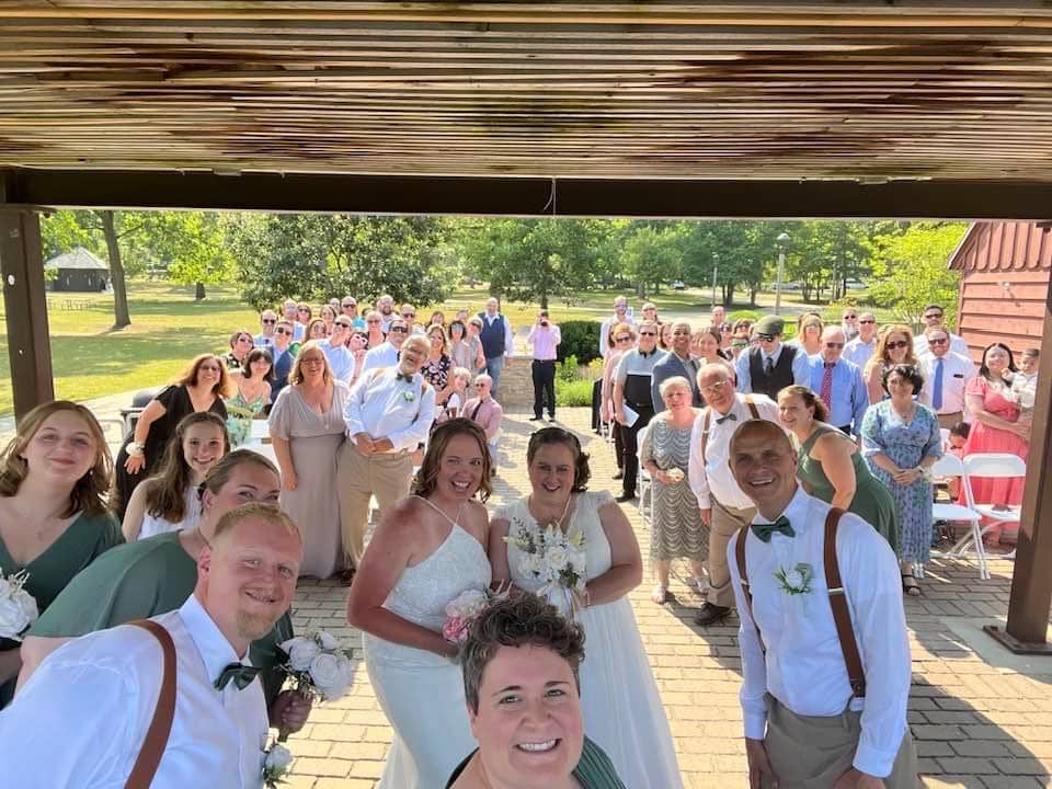 a photo from Brett and Julie's best friend's wedding