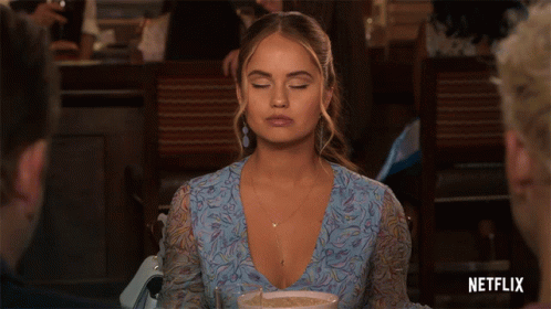 GIF of a woman glowing