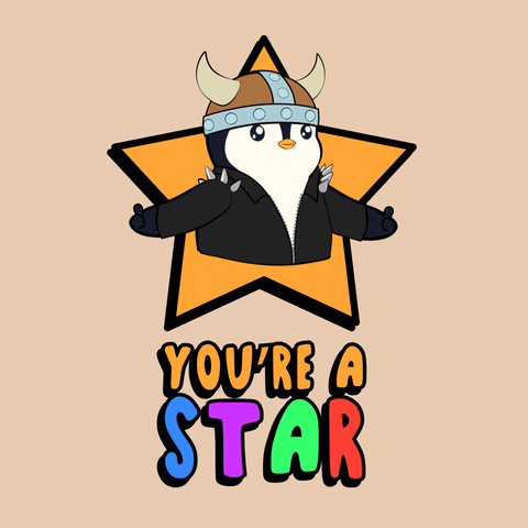 gif of a penguin, captioned, "You're a star"