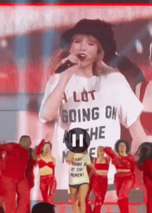 Gif of Taylor Swift and crew dancing to 22 during the Eras Tour