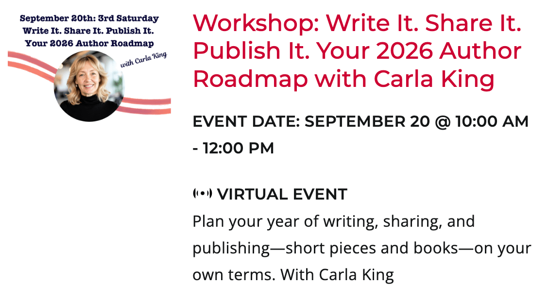 Workshop on sharing your work and creating a publishing plan.