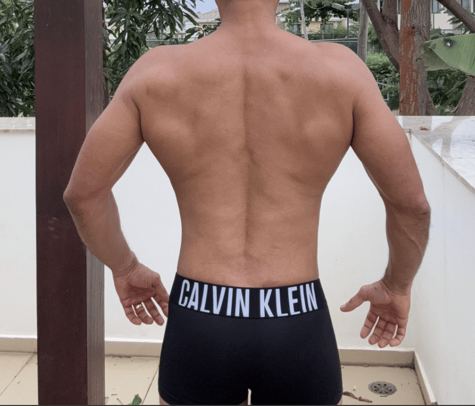 Pedro after, back