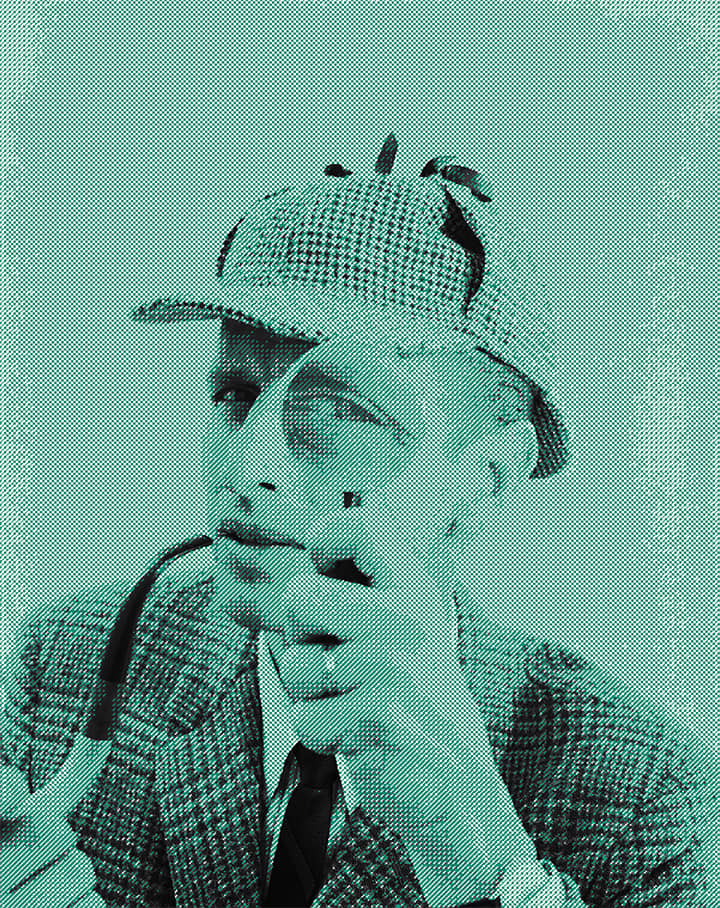A detective with a magnifying glass