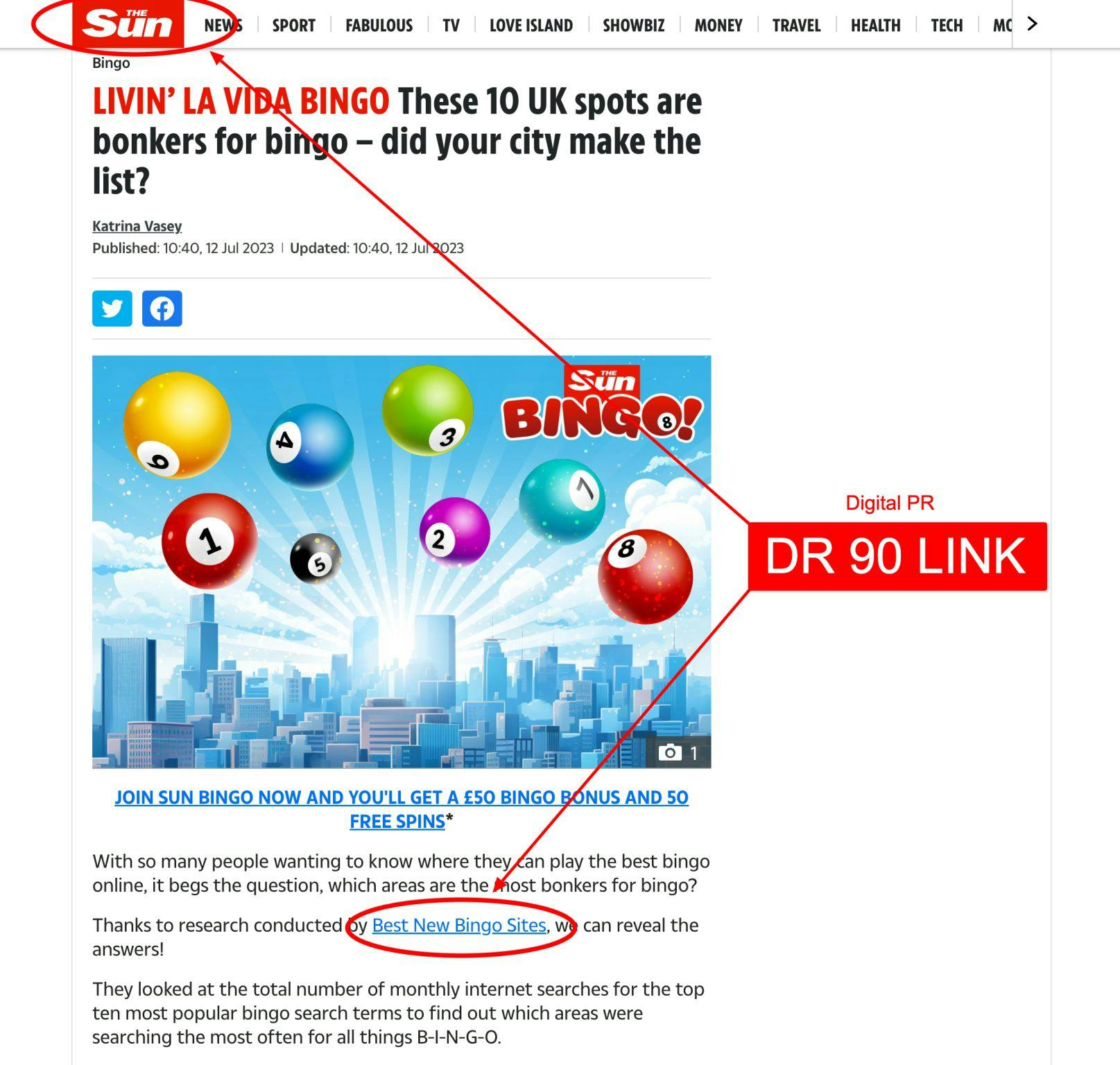 How Search Intelligence used Google Keyword Planner to land links from The Sun, MSN, and more publications for their Bingo client