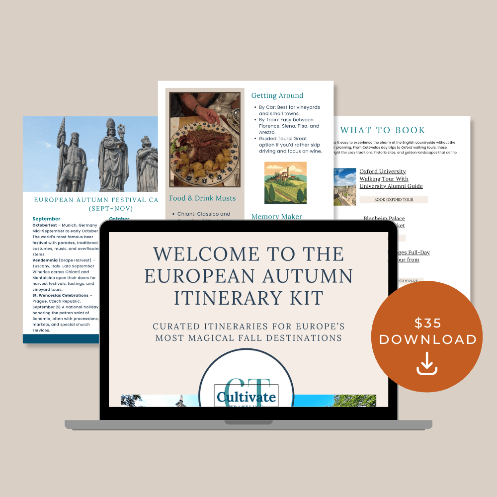 Europe Autumn Travel Itinerary Kit