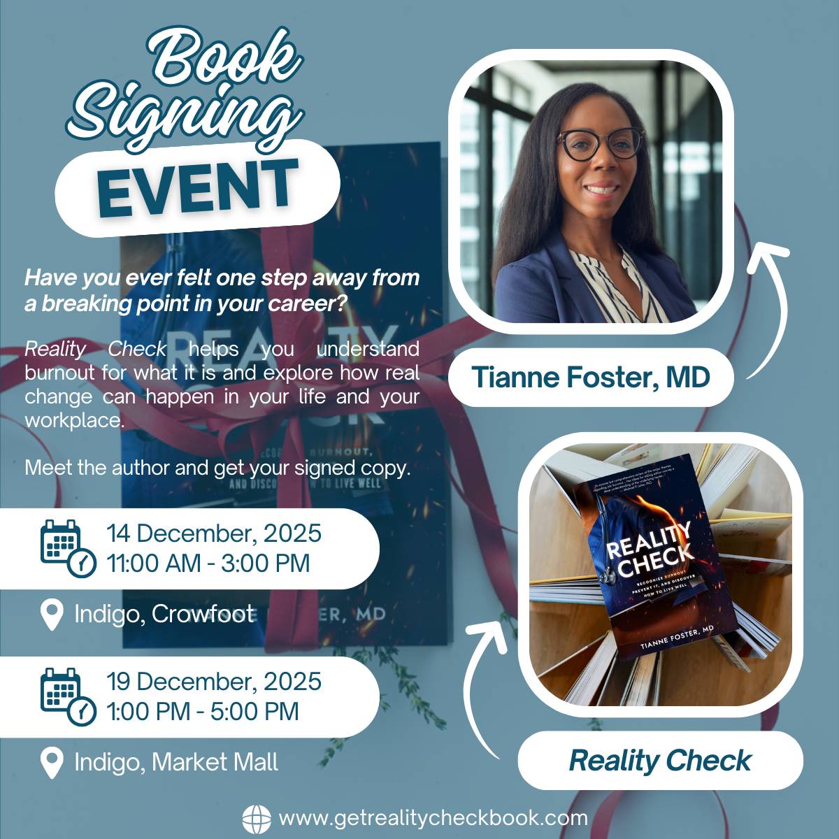 Reality Check Book Signing Events at Indigo Bookstores ?