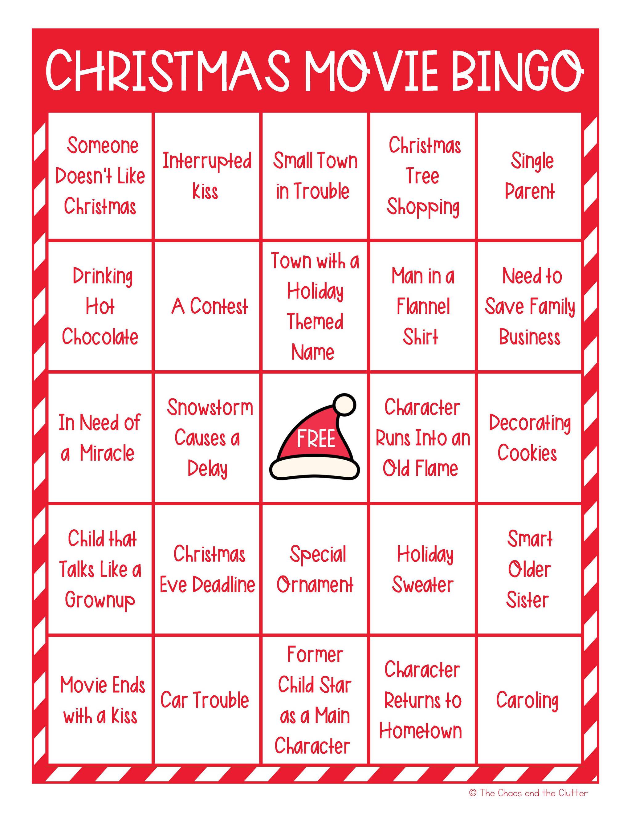 Christmas Movie Bingo Printable