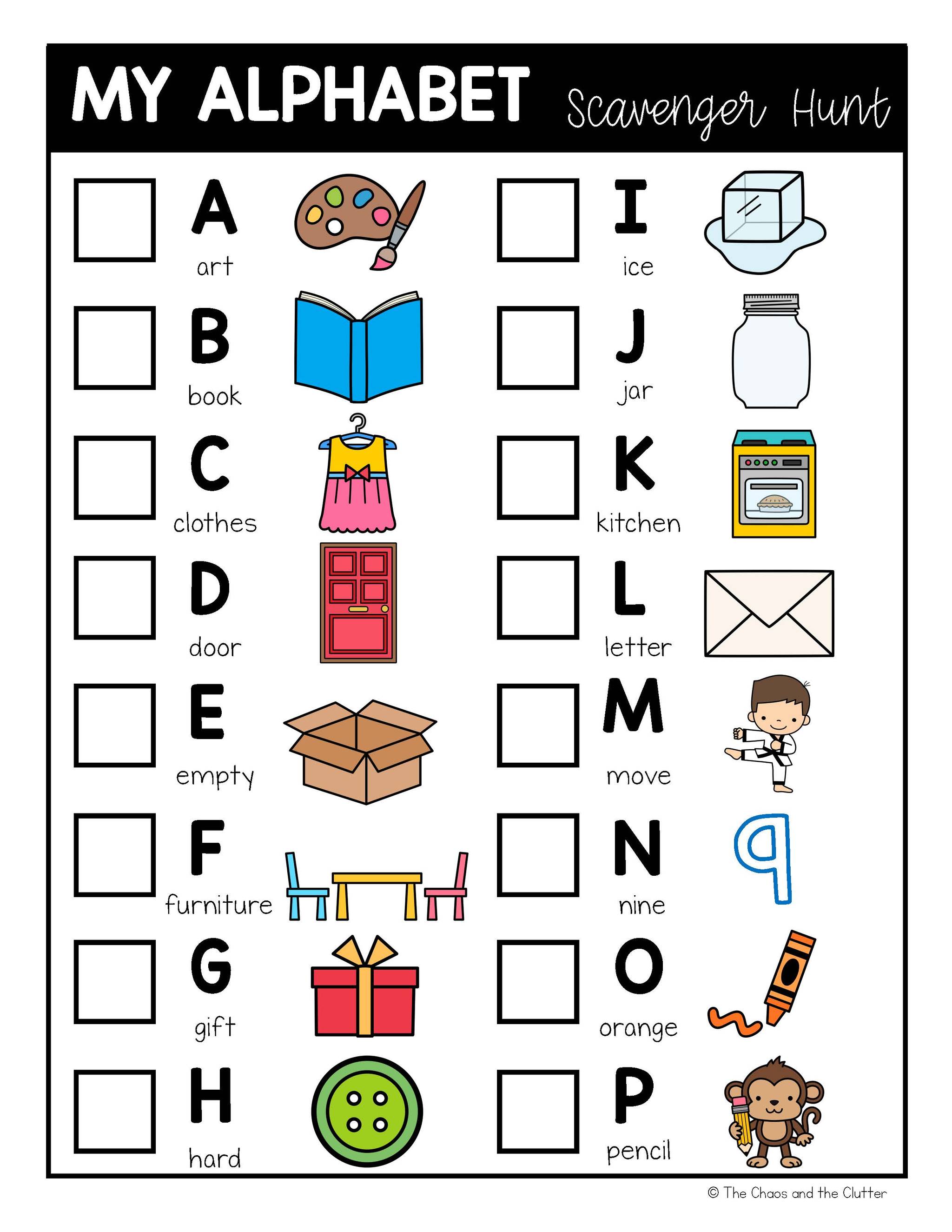 Alphabet Scavenger Hunt Free Printables What A Great - vrogue.co