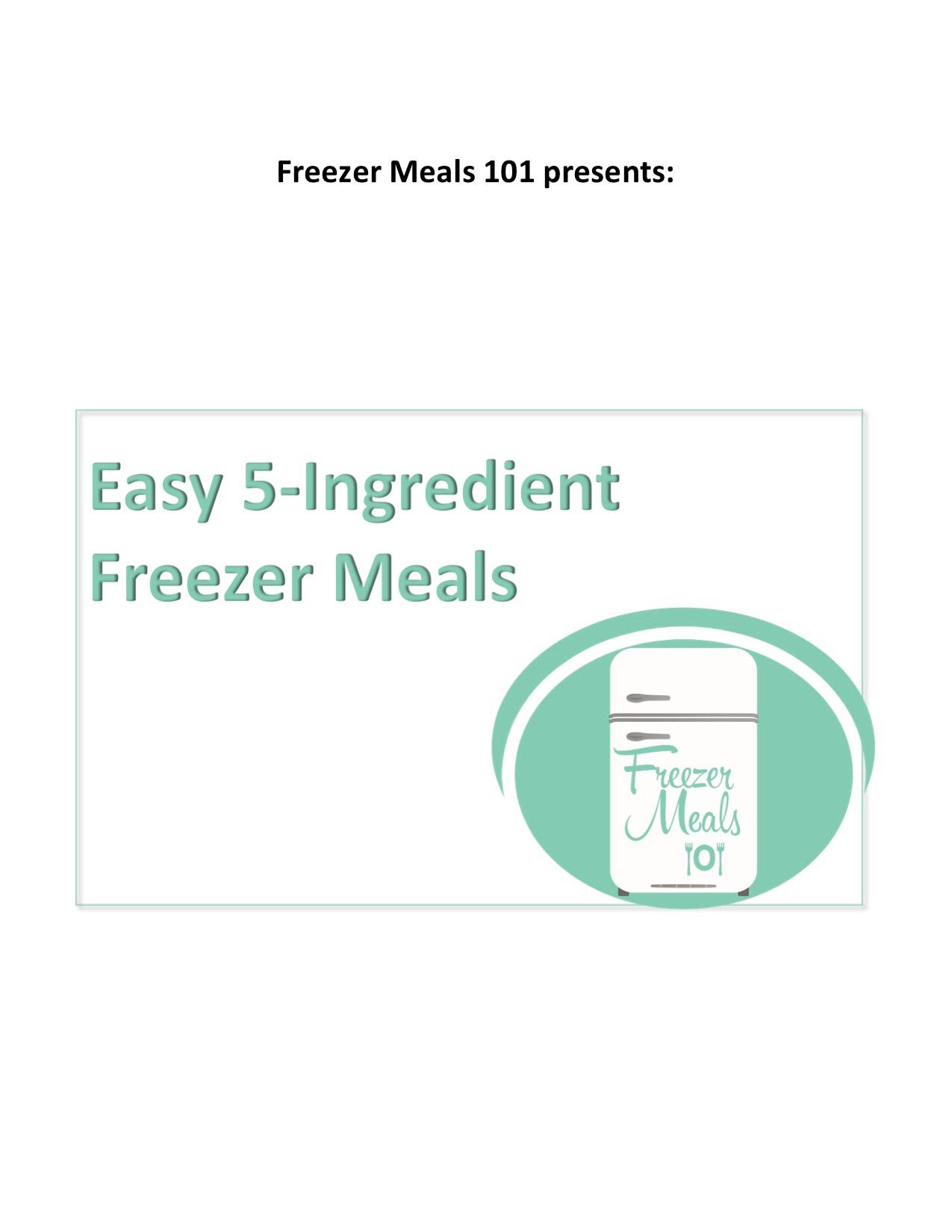 Easy 5 Ingredient Freezer Meals - Freezer Meals 101