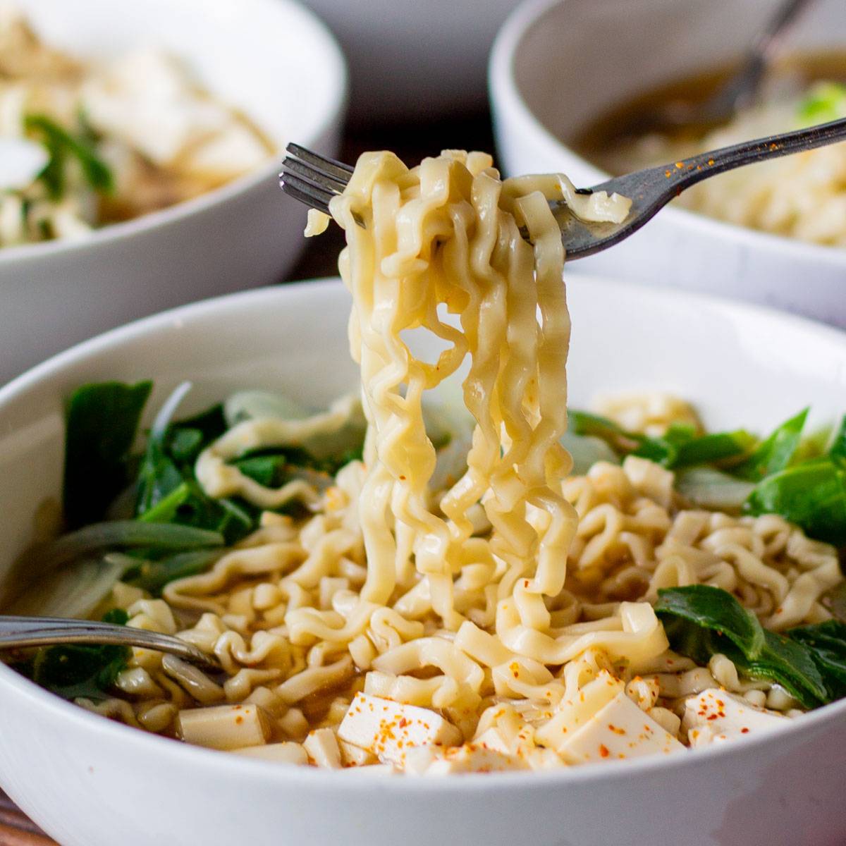 asian noodle soup in a bowl