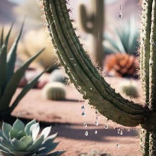 watering cactus