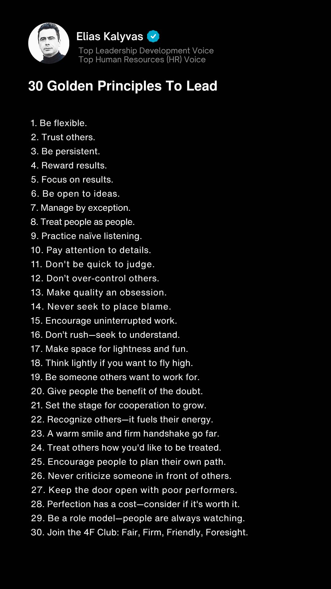 30 Golden Principles to Lead
