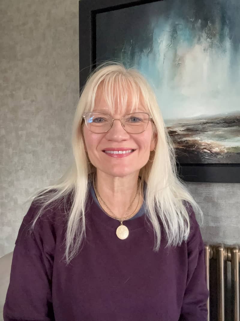 April Harris wearing her grandmother's gold locket