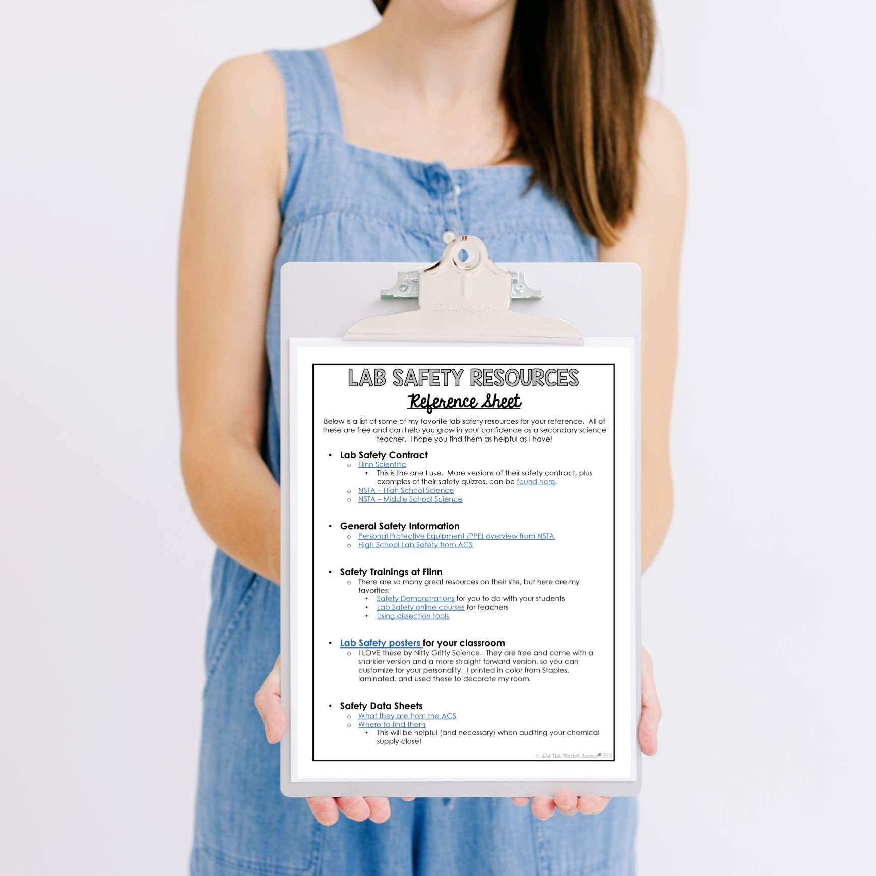 Lab Safety Resource Reference Sheet