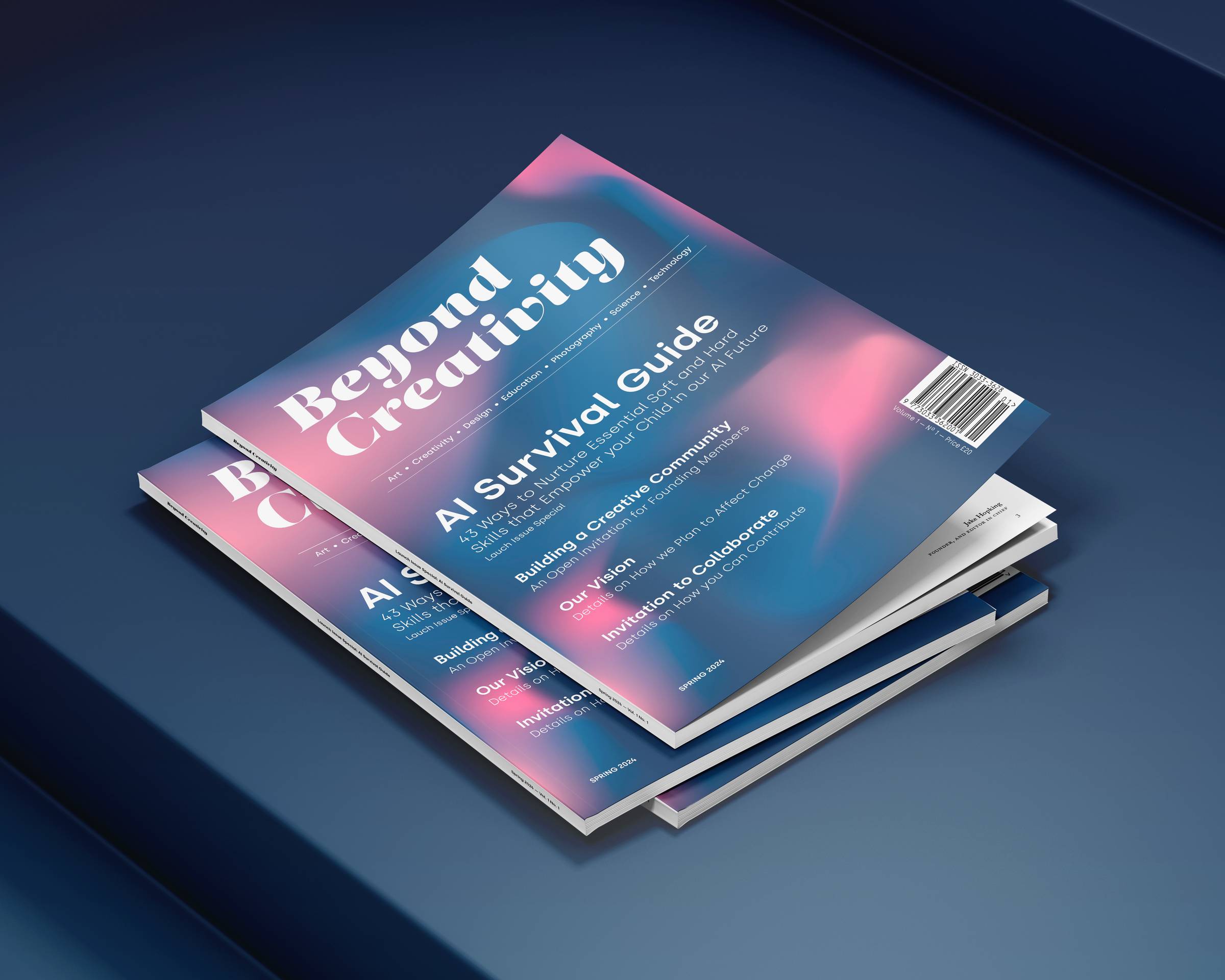 Stack of Beyond Creativity magazines