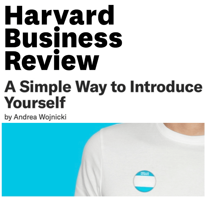 HBR A Simple Way to Introduce Yourself by Dr. Andrea Wojnicki - Talk About Talk