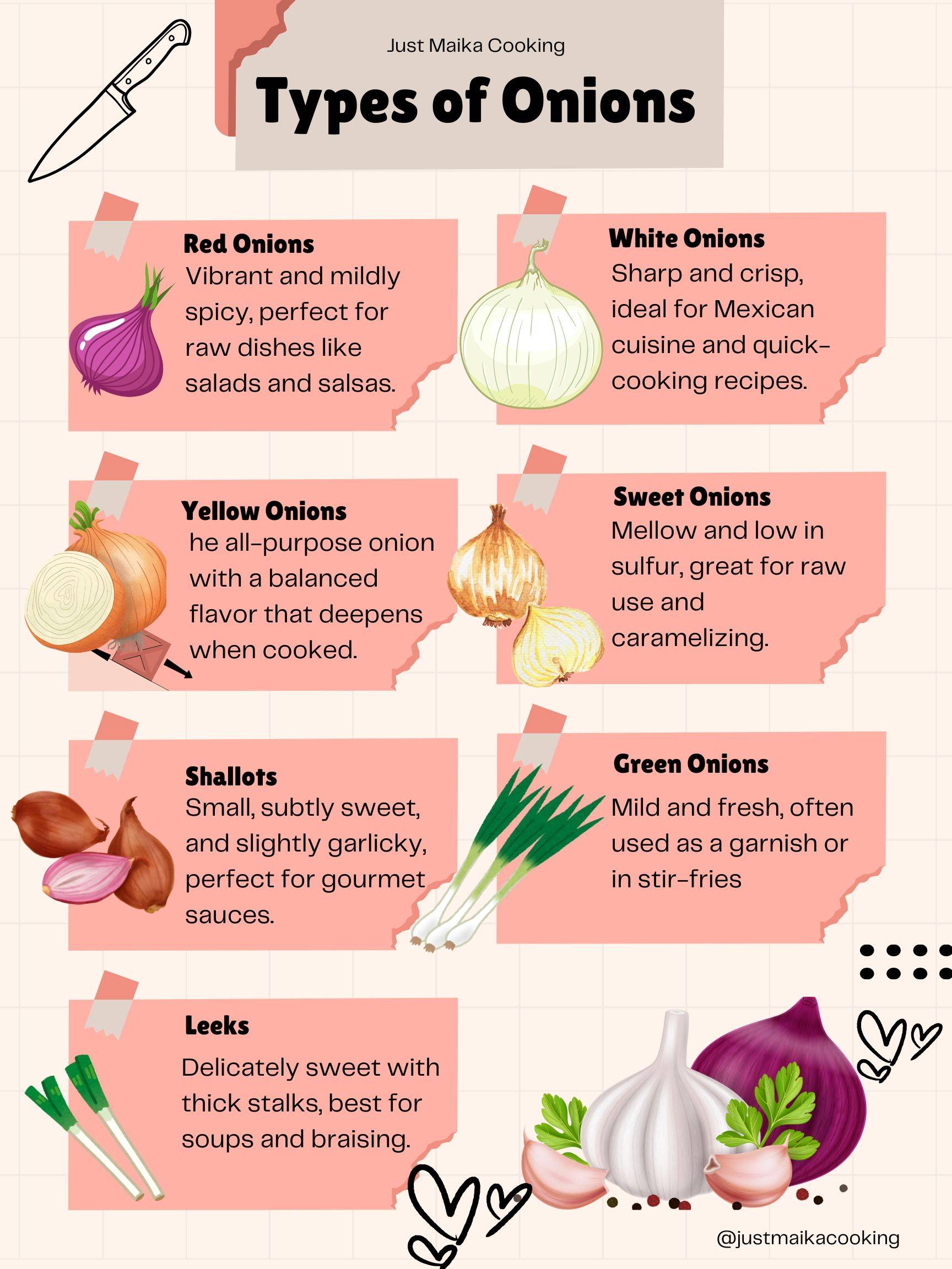 7 types of onion infographic.