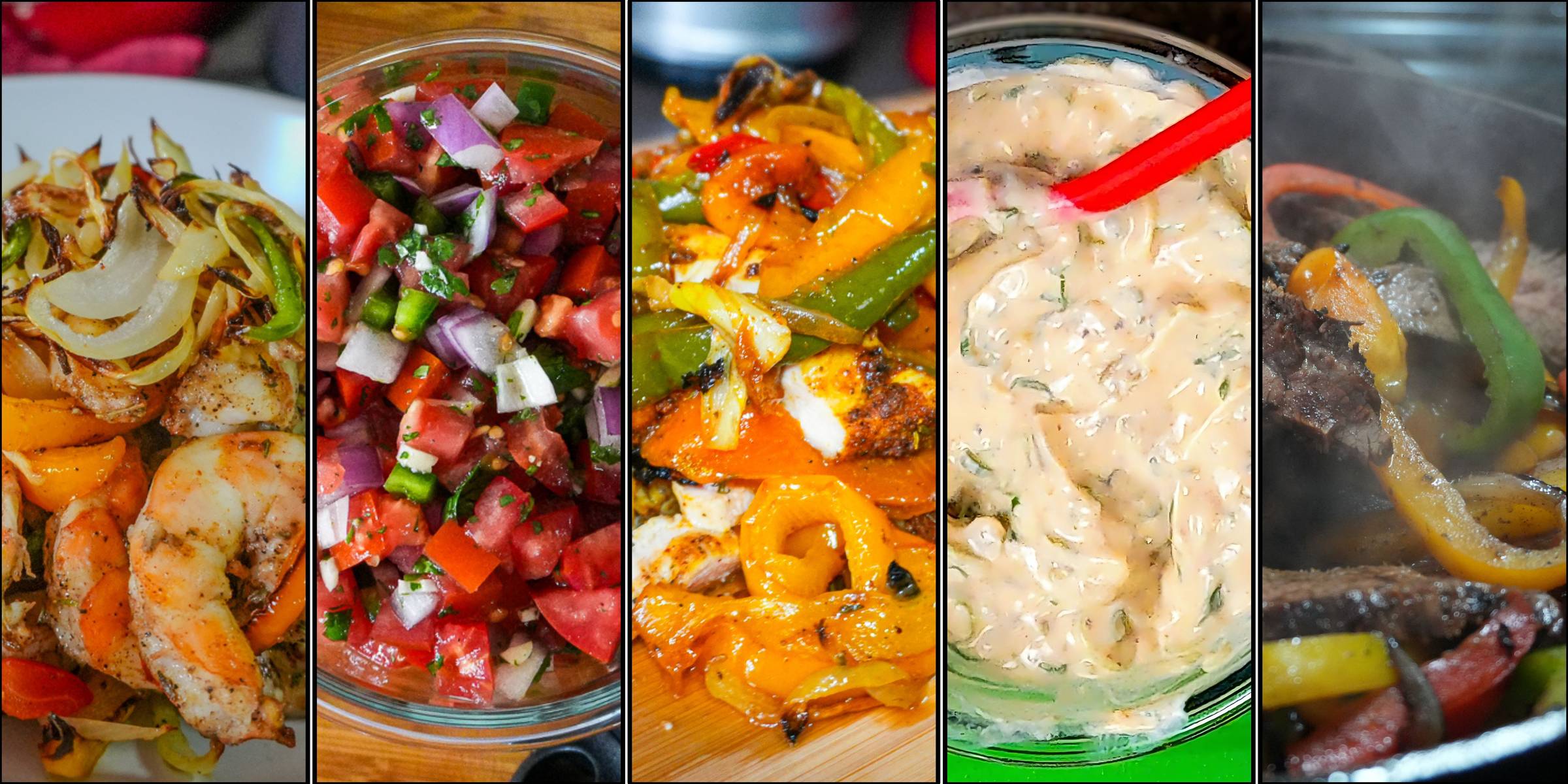 image of 5 of the six recipes available for taco Tuesday and cinco de mayo.