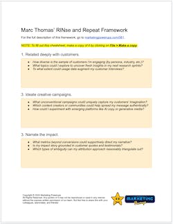 Marc Thomas' RINse and Repeat Marketing Framework