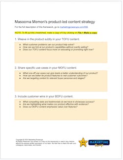 Masooma Memon's product-led content strategy