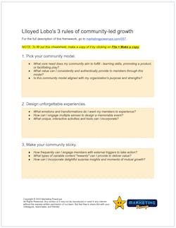 Lloyed Lobo's 13 rules of community-led growth