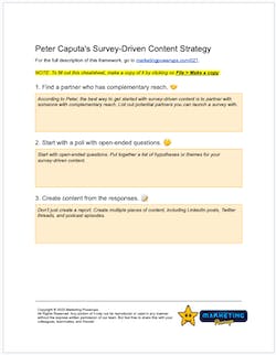 Peter Caputa's survey-driven content strategy.