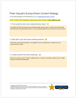 Peter Caputa's survey-driven content strategy.