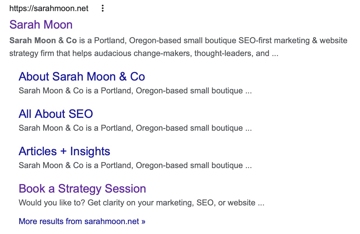 Screenshot of the SM&Co search preview